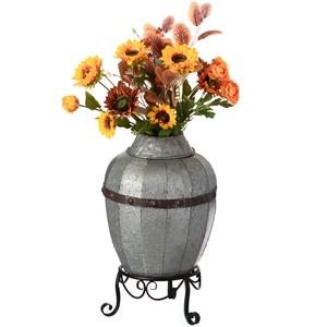 Vase de sol en fer galvanisé avec support pour la décoration de l'entrée du couloir de la maison Vase au prix le plus bas Seau à fleurs de style américain - Product Image 1