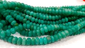 Piedra preciosa natural de amazonita azul peruana Rondelle Plain Smooth 8-9mm Beads vendidos por hebra 8 pulgadas de largo - Product Image 4