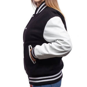 Chaqueta universitaria lisa de última moda para mujer, novedad de 2024, chaqueta universitaria de cuero transpirable y cómoda - Product Image 4