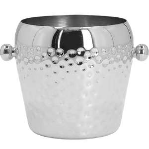 Bol à champagne en argent martelé, élégant, pour contenir et ranger des bouteilles, pour bar, restaurant, fêtes en plein air - Product Image 4