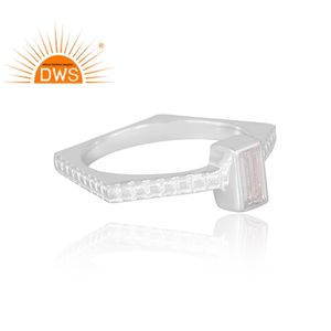 Nuevo diseño elegante de plata esterlina Natural Cz anillo de piedras preciosas diseño personalizado joyería para mujer regalo para ella - Product Image 4