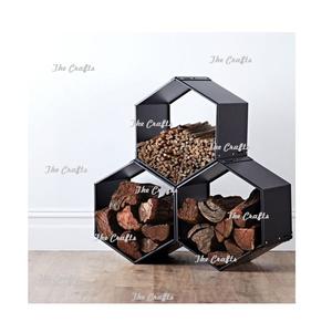 Estante de Almacenamiento de Leña de Hierro Sólido Color Negro, Tamaño y Forma Personalizados, Estante para Leña de Chimenea a Precios Asequibles - Product Image 2