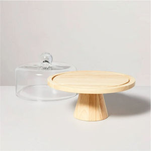 Nouvelle arrivée Plat à gâteau en verre et bois de style simple - Product Image 2
