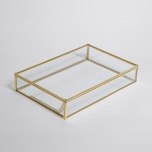 Boîtes à bijoux en laiton et verre antiques de taille personnalisée emballées dans des unités de stockage en carton - Product Image 3