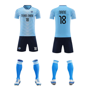 Conjunto de ropa deportiva de diseño personalizado, uniforme de fútbol unisex de alta calidad 100% poliéster, venta al por mayor, uniforme completo de fútbol único - Product Image 3