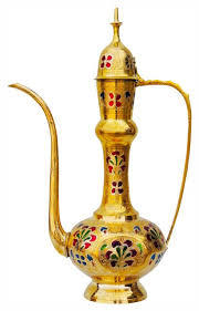 <b>Arabic</b> Brass Metal Aftaba Silapchi <b>Set</b> With Stand Hand Crafted Brass Aftaba With Gold - Product Image 3