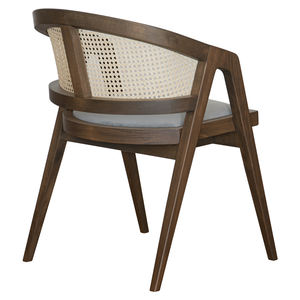 Chaise de bras en bois massif de conception moderne haut de gamme chaises de salle à manger en rotin véritable pour salle à manger Restaurant café hôtels - Product Image 6