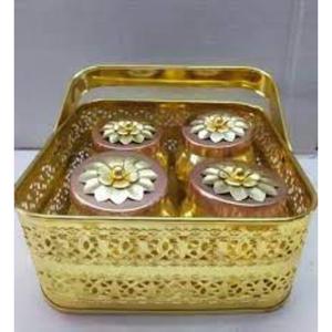 Elegante caja de frutas secas de metal con una cesta de estilo rústico, perfecta para mantener frescas las frutas secas, nueces y otros bocadillos pequeños - Product Image 5