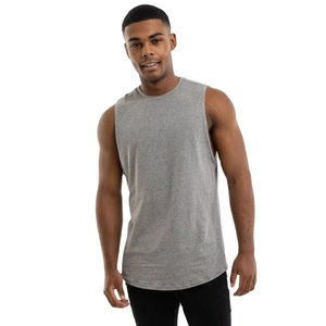 Débardeur de sport pour homme de haute qualité, personnalisable avec logo, 100% coton, effet délavé, sans manches et respirant. - Product Image 2