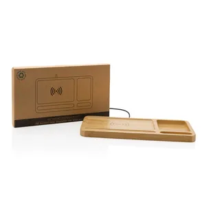 Caricabatterie Wireless Sostenibile da 10W in Bambù, Gadget Promozionali, Power Bank - Product Image 4