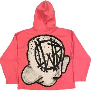 เสื้อฮู้ดพิมพ์ลายกราฟิกการ์ตูน สไตล์สตรีทแวร์ ทรงโอเวอร์ไซส์ ผ้าฟลีซคอตตอน 100% เสื้อกันหนาวมีฮู้ดสำหรับผู้ชาย ขายส่ง - Product Image 5