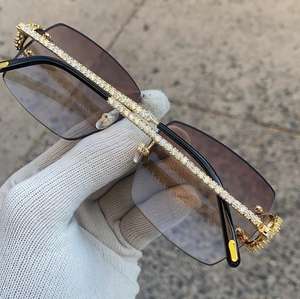 Gafas de Sol de Moissanita VVS de Alta Calidad, Unisex, con Cristales Brillantes, Anti-Reflejantes, Lentes de Espejo Cómodas, Joyería de Lujo de Moda al por Mayor - Product Image 3