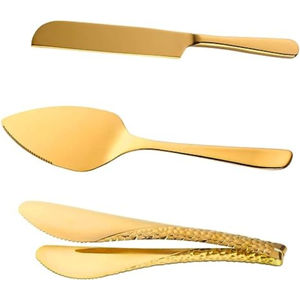Nuevo tipo fabricado en India a precio al por mayor Cuchara chapada en oro Juego de utensilios para servir de metal para restaurante Hotel - Product Image 6