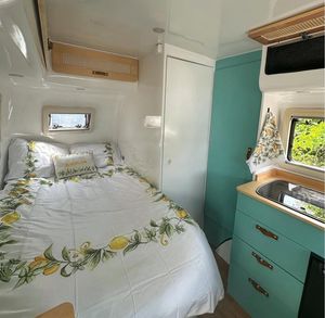 Mini-caravane de voyage moderne pliable, étanche, en forme de goutte d'eau, en acier inoxydable, légère, pour la famille - Product Image 2
