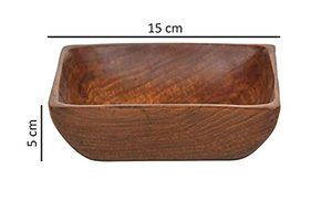 Juego de 2 cuencos de fruta de forma cuadrada, cuencos personalizados pequeños y grandes, Plato decorativo para servir, cuencos de madera Natural para hoteles y hogar - Product Image 5
