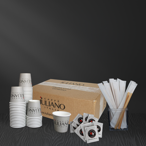 Kit d'accessoires pour expresso Caffe Iuliano, 150 pièces - Essentiels pour servir du café en boîte - Product Image 1