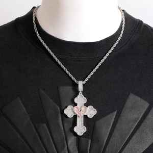 Luxueux Baguette Moissanite Diamant Pendentif Glacé Croix Hip Hop Bijoux Diamant Pierre 925 Argent Religieux Cadeau Fine Pendentifs - Product Image 5