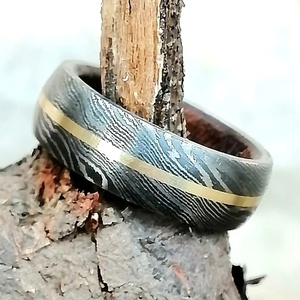 Tùy Chỉnh Handmade Damascus Vòng Thép Với Hộp Quà Tặng Đẹp Tùy Chỉnh Món Quà Cưới Cho Cá Nhân Hoặc Kỷ Niệm Quà Tặng - Product Image 2