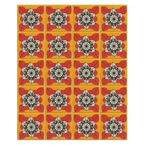 Azulejos cerámicos florales de lujo hechos a mano, paquete de 20 azulejos decorativos de pared de 2x2 pulgadas - Product Image 1