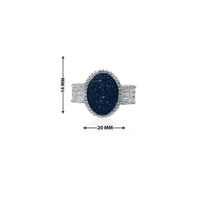 Bague de fiançailles et de mariage JEWELSPAARK pour femme, tendance, avec halo de diamants bleus ronds de 0,30 ct, en argent sterling 925 - Product Image 2