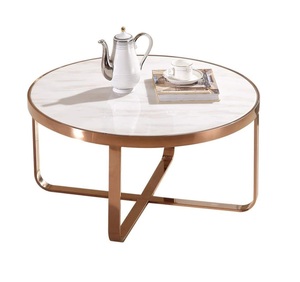 2025Premium Quality Metal Modern <b>Coffee</b> <b>Table</b> <b>White</b> and Gold Color Handcrafted Marble Top Center <b>Table</b> Home and Hotel Decoration - Product Image 3