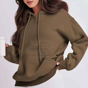 Pull-over à capuche personnalisé de haute qualité pour femmes, tenue décontracté de grande taille pour l'hiver avec doublure devant et logo, vente en ligne - Product Image 6