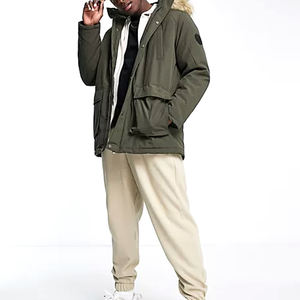 Veste parka à capuche pour homme avec un design chaud et confortable pour l'hiver, doublure intérieure douce, coupe-vent, streetwear, veste d'hiver - Product Image 6