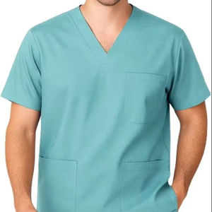 Traje profesional para hombre con pantalones de cintura ajustable y top de manga corta para uso en hospitales y laboratorios - Product Image 1