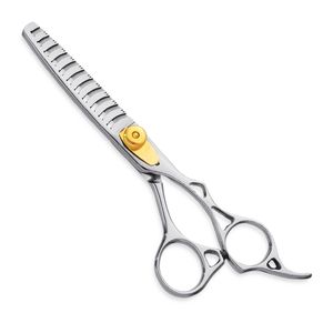 Ciseaux à effiler professionnels de qualité supérieure, couleur noire, parfaitement équilibrés, en acier inoxydable, manche en plastique, outil de beauté tranchant - Product Image 3