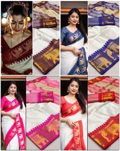 Saree en soie brodée avec chemisier le plus vendu pour les mariages et les fêtes de femmes vêtements de style indien et pakistanais - Product Image 3