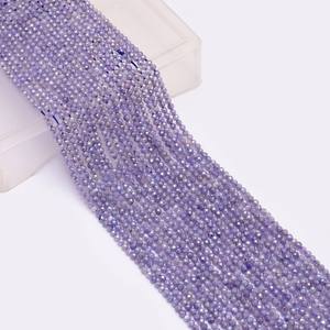 Perles de pierre de lune bleue AAA+ 2mm-3mm micro facettées, pierre de lune naturelle plaquée argent, pierre semi-précieuse, perles rondes pour bijoux - Product Image 2