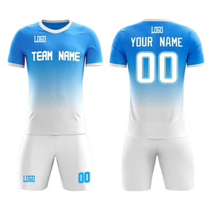 Kit de camiseta de fútbol con logotipo personalizado unisex 140 GSM Tela elástica suave con resistencia a los rayos UV Oferta de MOQ baja en ropa de fútbol unisex - Product Image 4