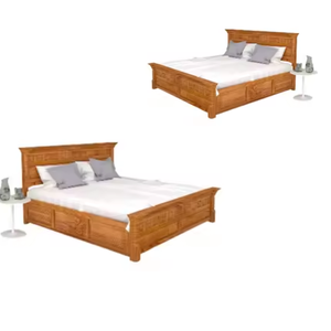 Cama de madera de teca Diseños de alta calidad Diseños simples al mejor precio Hecho a mano de Indonesia para dormitorio Villa Hotel Apartamento - Product Image 5