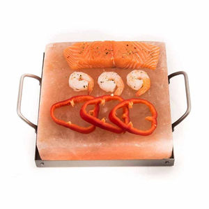 Losas de Sal Rosa del Himalaya para Cocinar, Talladas, con Soporte Metálico, Directamente del Proveedor de Fábrica - Product Image 1