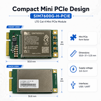Módulo Mini PCIe SIMCOM SIM7600G-H-PCIE Global 4G LTE Cat 4 GNSS 150Mbps