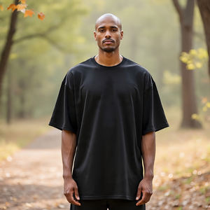 T-shirts à épaules tombantes pour hommes T-shirts à manches courtes à panneaux multiples T-shirts pour hommes décontractés pour la course à pied et le fitness T-shirts surdimensionnés pour hommes - Product Image 5