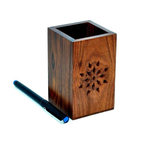 New Modern Decorative <b>Pen</b> Holder Set of 2 Barrel Shaped Wooden <b>Pen</b> Holders for Office Desk Supplies - Product Image 4