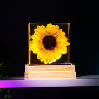 Lámpara Decorativa Nocturna de Resina Epoxi con Modelo de Girasol 3D