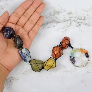 Nouveau Titre Arbre de Cristal Naturel Chakra en Pierre Roulée à Suspendre pour Voiture et Porte - Décoration Feng Shui Énergisée Reiki - Product Image 3
