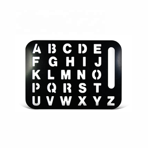 Modèle de lettres et de chiffres en métal OEM, noir mat, gabarit de dessin, <span class=keywords><strong>pochoir</strong></span> - Product Image 1