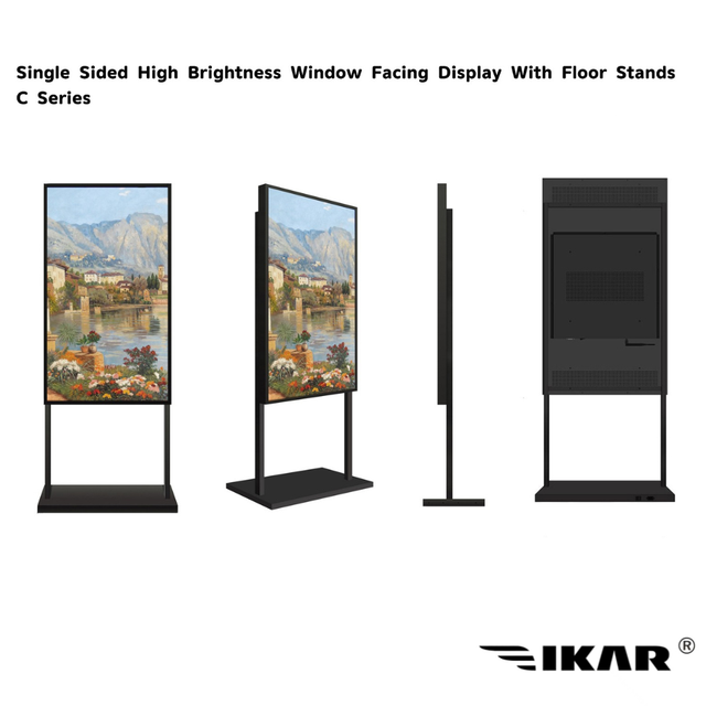 Sunlight Readable 2500cd Window LCD Display Single Sided Floor Standing Digital Signage Advertising Screen for Business