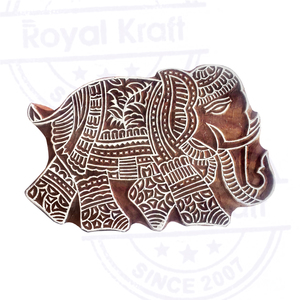 แสตมป์ไม้รูปทรงช้างพิมพ์ลายหรูหรางานฝีมือของราชวงศ์ ESIDtag016ชิ้นเดียวขนาดใหญ่ - Product Image 2