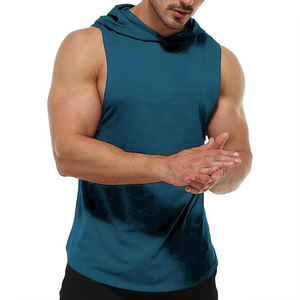 Men's <b>Sleeveless</b> Muscle Tank <b>Hoodie</b> Gym Fitness Top Workout Shirt Athletic Training Wear Private Label Wholesale - Product Image 1