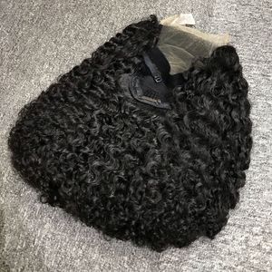 วิกผมหยิกชาวพม่าคุณภาพสูงมัดผมแท้สีดำวิกผมแท้สีดำวิกผมแท้สีดำวิกผมลอนสวิสลูกไม้สีดำขนาด26นิ้วยืดได้หนึ่งคนบริจาค - Product Image 3