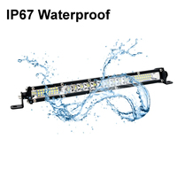 Barre lumineuse de travail à LED à une rangée 11 pouces Spot Flood Light IP67 Blanc 102W Phare de conduite pour camion Offroad ATV SUV Accessoire de voiture