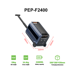 Station d'alimentation portable 2400W 2400Wh, onde sinusoïdale pure 220V, alimentation de secours électrique avec roues - Product Image 2