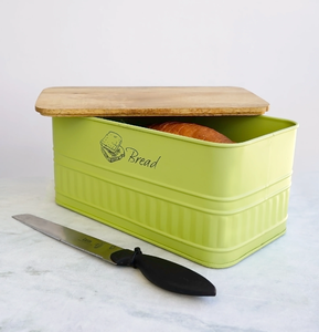 Boîte à pain en céramique ornée élégante | Rangement de comptoir de cuisine de style vintage avec poignée | En vrac et en gros - Product Image 3