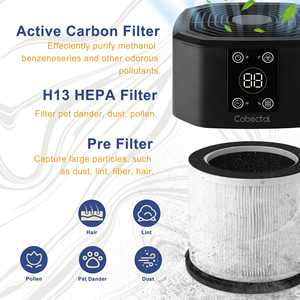 Cobectal Paquete de 2 Purificadores de Aire ZQ2000B para el Hogar y Dormitorio, Silenciosos, con Filtro HEPA H13, Limpiador de Aire Doméstico - Product Image 2