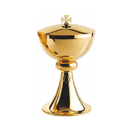 Nouveautés : Ensemble de calice et de ciboire en laiton/plaqué or, accessoires religieux catholiques chrétiens