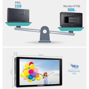 Moniteur de terrain pour appareil photo DSLR FEELWORLD P6XL 6 pouces en aluminium avec batterie intégrée, HDMI, haute luminosité 1200 nits, écran tactile - Product Image 4